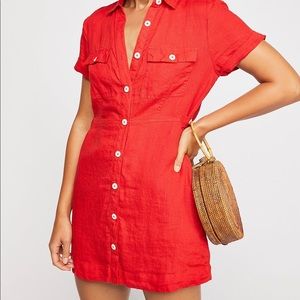 EUC! Free People Italian Love Story Linen Dress